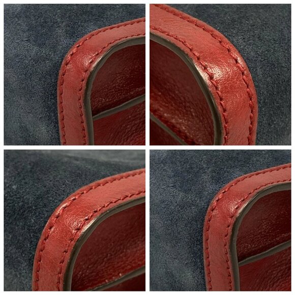 GUCCI Ophidia GG Small Shoulder Bag Navy Red Suede Leather - 645-082325 - Picture 6 of 14